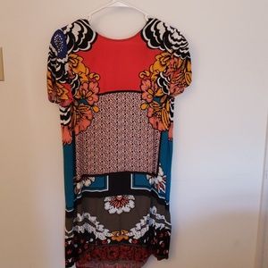 EXPRESS Art deco dress with exposed zipper